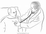 Doctor Checking Patient Coloring Page For Kids  Free Doctors Printable sketch template