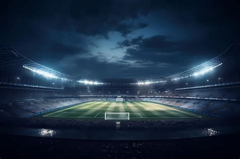 Premium AI Image | Football stadium at night