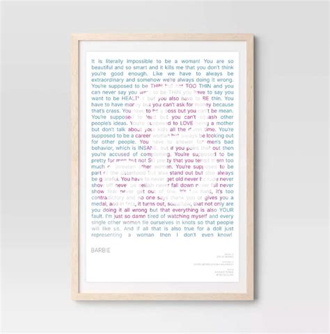 Barbie Movie Script Art Gloria's Monologue - Etsy