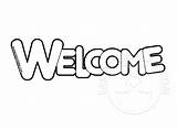 Welcome Coloring Sign sketch template