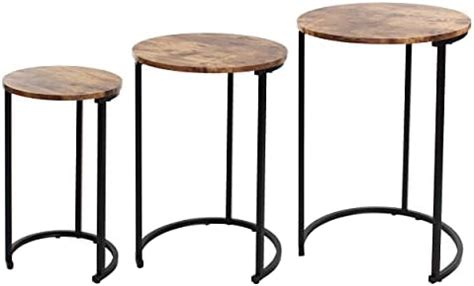 Amazon.com: BIRDROCK HOME 2pc Wooden Nesting Side Tables for Living ...