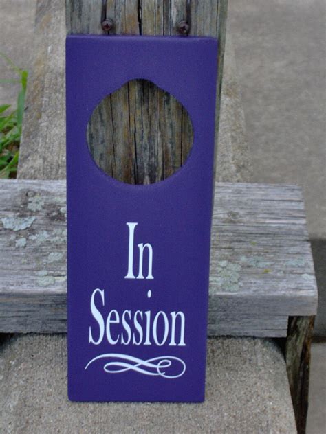 In Session Sign Wood Vinyl Door Knob Hanger Purple Business | Etsy