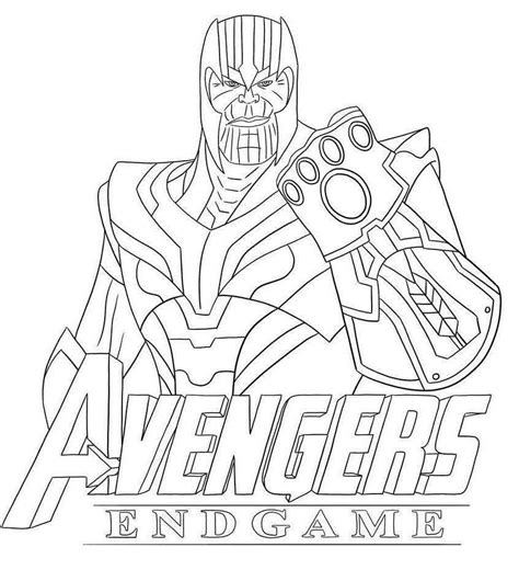 Thanos outline from the Avengers Endgame Coloring Pages - Avengers ...