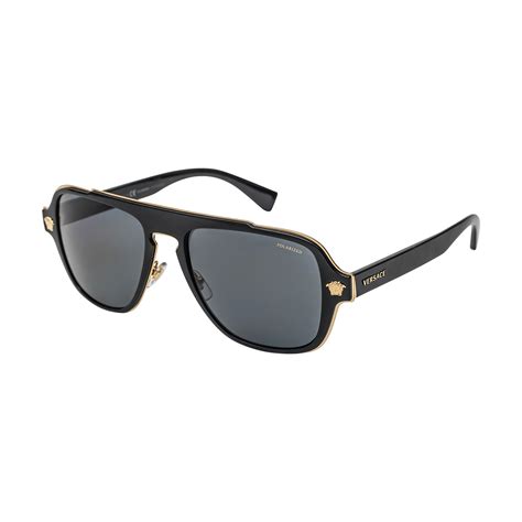 Versace // Men's 0VE2199 Polarized Sunglasses // Black - Versace ...