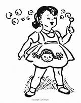 Blowing Bubbles Coloring Pages sketch template