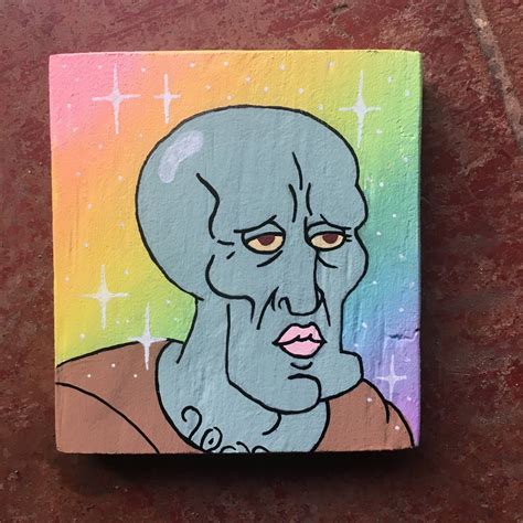 Handsome Squidward Painting | Etsy