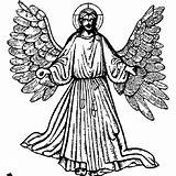 Biblical Angel Messenger Coloring Page · Creative Fabrica sketch template