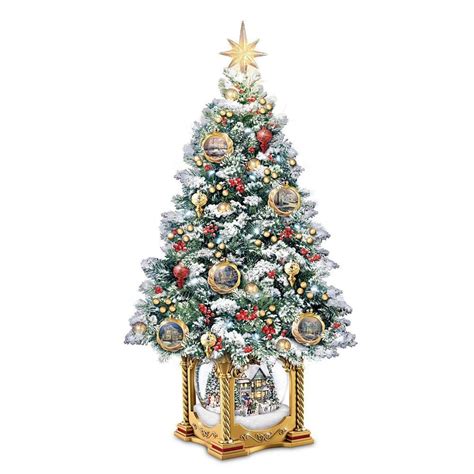 Thomas Kinkade Snow-Kissed Holiday Memories Tabletop Tree by Bradford ...
