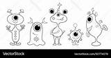 Coloring aliens Freaks Extraterrestrial ufo Vector Image sketch template