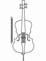 Cello Coloring Pages Printable Instruments Musical Sketch Page sketch template