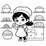 Premium Vector  Simple Illustration Of Baker Doodle For Kids sketch template