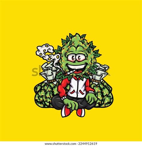 Nug Weed Vector Cartoon Character Mascot Stock Vector (Royalty Free ...