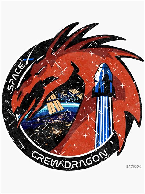 "Spacex - Crew Dragon Emblem" Sticker by arthook | Redbubble