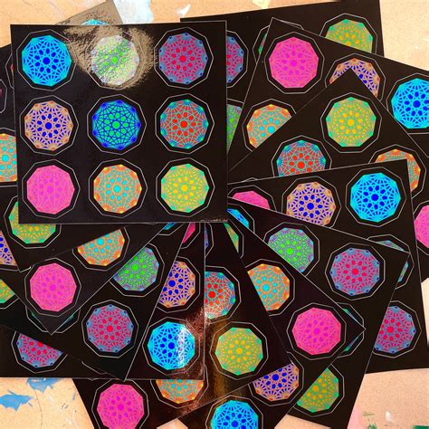 Nonagon Infinity Stickers Colorful Geometric Vinyl Stickers | Etsy