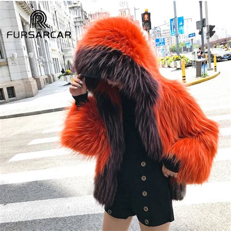 Aliexpress.com : Buy FURSARCAR 2018 New Fashion Real Fox Fur Coat Women Winter Natrual Orange ...