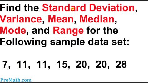 Mean Median Mode Range Examples