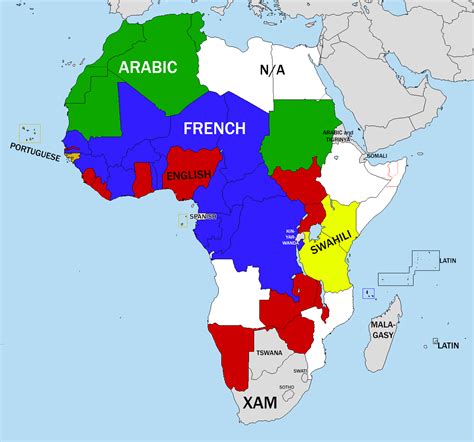 Languages of African countries' national mottos [1285*1200][OC] : MapPorn