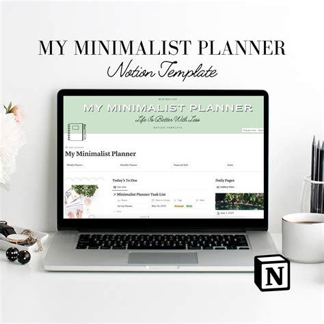 My Minimalist Planner Notion Template Digital Planner Minimal Notion Template Minimalist Planner ...