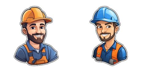 Premium Vector | Builder construction worker wearing a helmet Cartoon ...