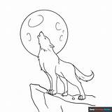 Wolf Howling Coloring Page  Easy Drawing Guides sketch template