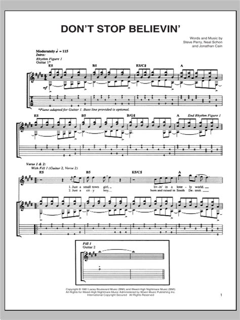 Don't Stop Believin' by Journey - Guitar Tab - Guitar Instructor