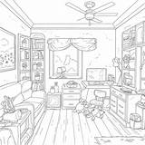 Room Coloring Sheets sketch template