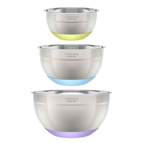 Cuisinart CTG00SMBS 3-Piece Mixing Bowl Set with lids - Stainless Steel - Walmart.com - Walmart.com