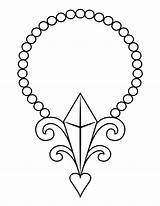 Printable Royal Necklace Coloring Page sketch template