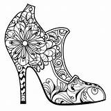 High Heel Shoe Coloring Page  sketch template