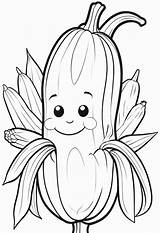 Preschool Corn Coloring – Color My Pages sketch template
