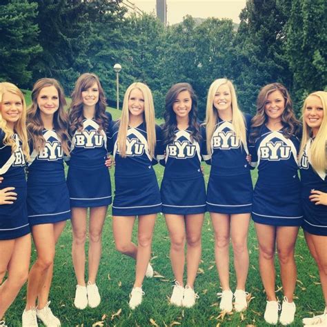 The BYU Cheerleaders are Just Adorable | College Cheerleaders | Cheerleading, College ...