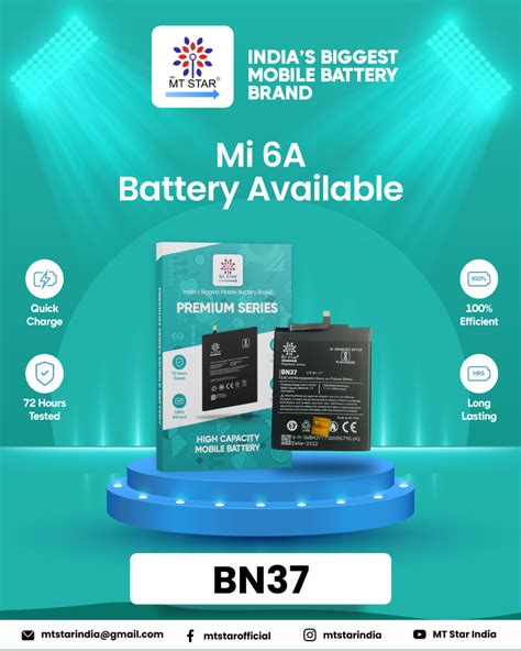 MT Star MI BN37 Battery at Rs 445 | Mi Mobile Battery in Mumbai | ID: 2849507913912