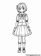 Anime Girl Coloring Pages Printable For Free Download sketch template