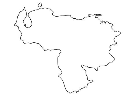 Outline Map of Venezuela coloring page - Download, Print or Color Online for Free