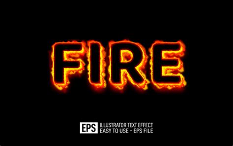 FIRE text effect vector free download