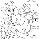 Bee Coloring Page For Kids 5073821 Vector Art At Vecteezy sketch template