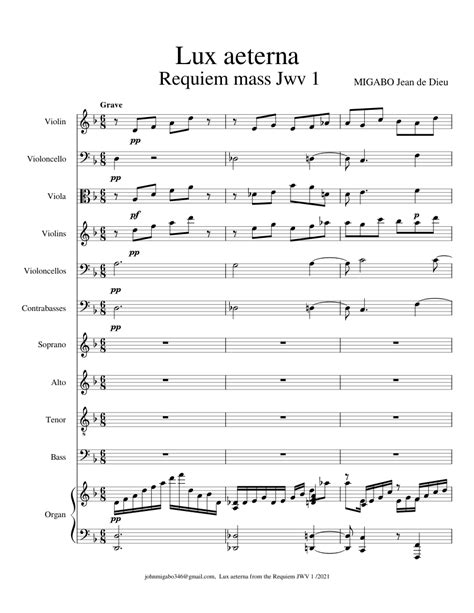 Lux aeterna Sheet music for Piano, Soprano, Alto, Tenor & more instruments (Mixed Ensemble ...