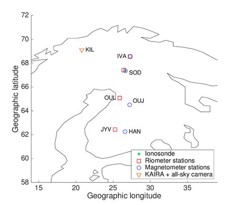 1. Map of Fennoscandia with the locations of the ground-based ...