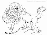 Cute Anime Wolf Coloring Pages sketch template