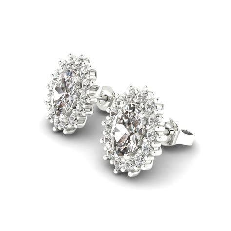 Diamond White Gold Princess Kate Stud Earrings | Brilliyond Jewellery