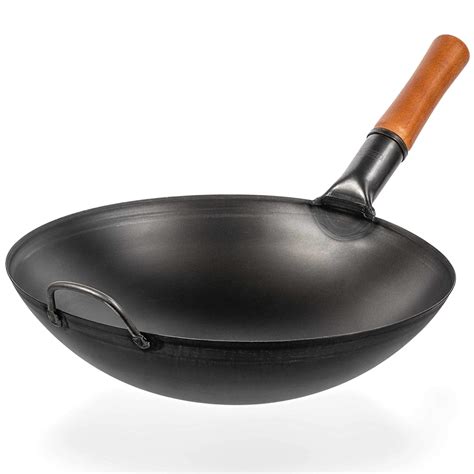 YOSUKATA Carbon Steel Wok Pan - 14 “ Woks and Stir Fry Pans - Chinese ...