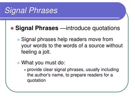 PPT - Signal Phrases PowerPoint Presentation, free download - ID:5553189