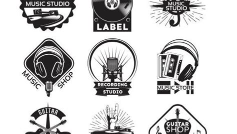 Music shop record label logo free vector – DXF DOWNLOADS – Files for Laser Cutting and CNC ...