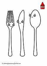 How To Draw Cutlery  Coloring Page Kitchen sketch template
