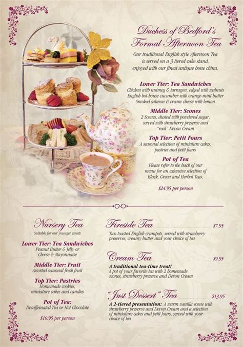 English High Tea Menu Ideas