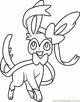 Sylveon Pokemon Coloring Page For Kids  Free Printable sketch template