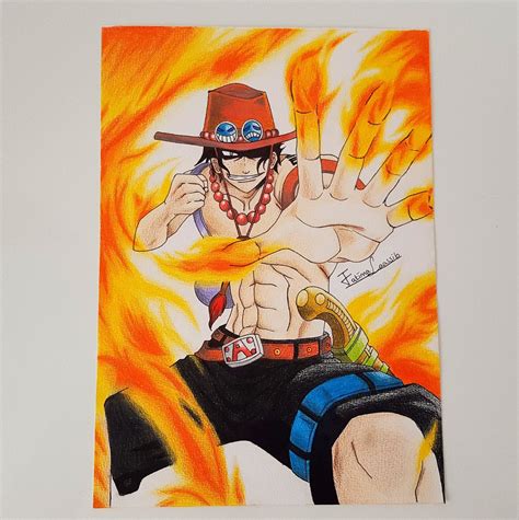 Fire Fist Ace Drawing PRINT | Etsy