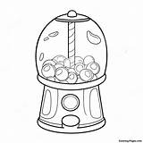 Bubble Gum Machine Coloring Page  Coloring Pagescom sketch template