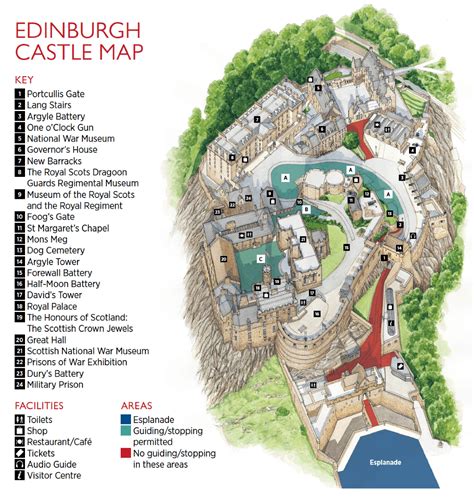 Edinburgh Castle Scotland Map