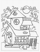 Haunted House Coloring Page Pdf Pages sketch template
